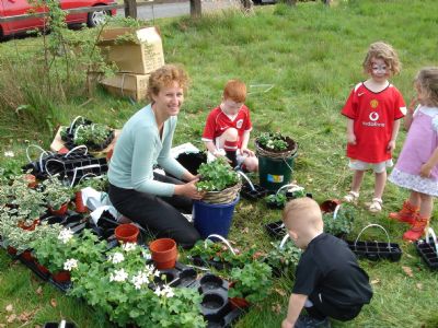 hanging baskets for all to take home